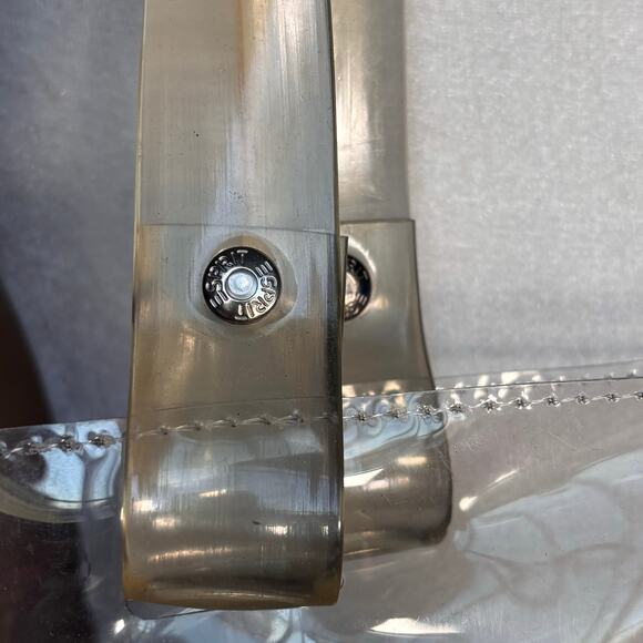 Vintage 90s Esprit Clear PVC Tote Bag Transparent Logo Purse Beach Transparent - Picture 8 of 9